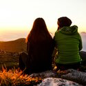 Junge menschen Sonnenuntergang